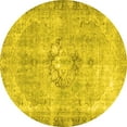thumbnail image 1 of Ahgly Company Machine Washable Indoor Round Persian Yellow Traditional Area Rugs, 6' Round, 1 of 4