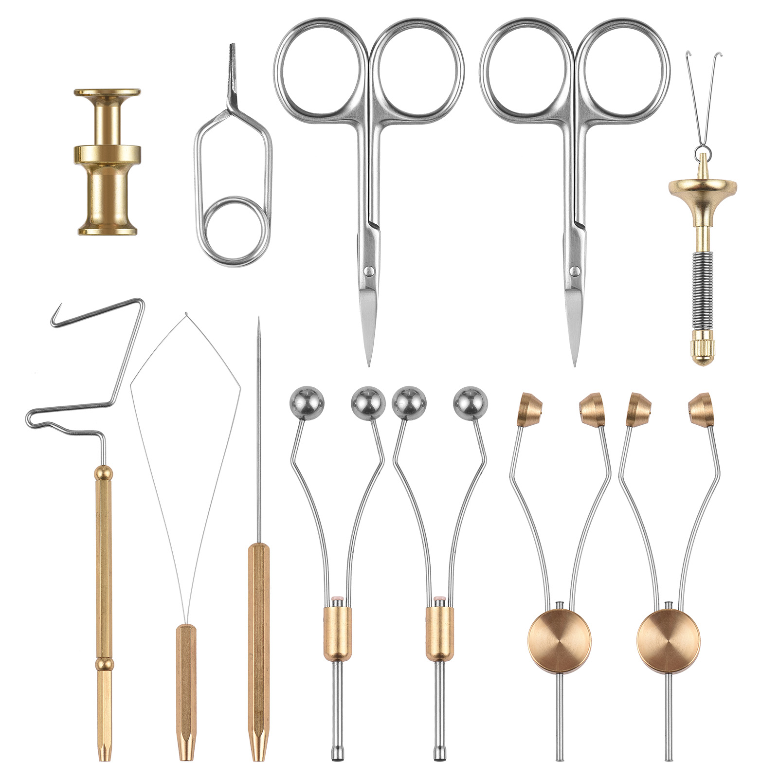 YAHHU 12pcs Premium Fishing Fly Tying Tool Kit Complete Assortment for Freshwater Saltwater Lure Making (6.69 inches / 17 cm)