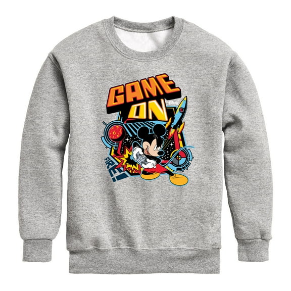 Disney - Mickey & Friends - Retro Gaming Mickey - Game On - Toddler And Youth Crewneck Fleece Sweatshirt