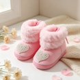thumbnail image 4 of Miaouyo Infant Baby Girls Booties Fuzzy Cuff Non Slip Soft Sole First Walker Shoes, 4 of 9