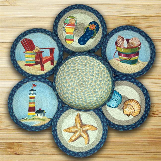 Earth Rugs 56362BTS Trivets in a Basket By The Sea