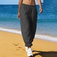 thumbnail image 4 of Womens Pants Jogging Pants Sports Pants with Pockets Loose Bottom Mid Waist Exercise Casual Pants, 4 of 7