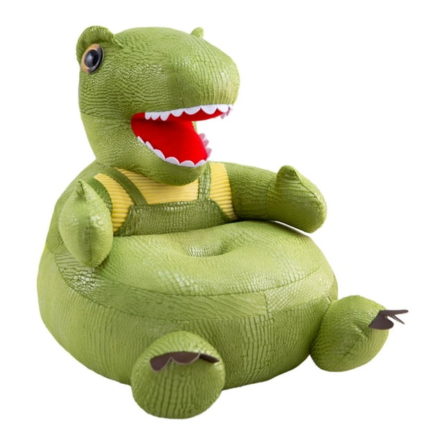 Silla de dinosaurio para niños, sofá pequeño de dibujos animados, decoración moderna y encantadora para guardería, cojín acogedor para el hogar Verde