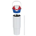 thumbnail image 5 of Ozark Trail 30oz Vacuum-Insulated Stainless Steel Dual Lid Insulated Tumbler, Double Wall Vacuum Insulated Travel Tumbler with Sip & Chug Lid, Patriotic White, 5 of 15