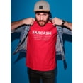 thumbnail image 2 of Sarcasm: Natural Defense Against Stupid People Funny Quote Men Red T-Shirt, Male x-Large, 2 of 4