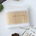 thumbnail image 2 of 10/100pc Bamboo Cotton Swabs Double-head Wood Sticks Ears Disposable Swab X1W9, 2 of 9