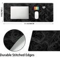 thumbnail image 2 of Topographic Contour Black Gaming Mouse Pad XL Topo Geographic Map Lines, Extended Large Mouse Pad, NonSlip Rubber Base, Stitched Edge, Long Keyboard Playmat, 31.5x11.8 in, 2 of 6