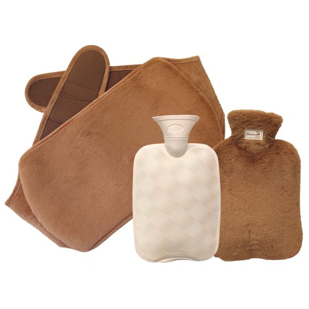 Bolsa de agua caliente con relleno de agua y cintura alargada de conejo de imitación de peluche, bolsa de agua caliente con relleno de agua para calentar el vientre, bolsa de agua caliente de