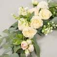 thumbnail image 3 of Arco de flores para boda, guirnalda de flores artificiales rústicas para dintel, hojas verdes, rosas, peonías, girasoles, corona para puerta, decoración del hogar, 3 of 6
