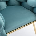 thumbnail image 6 of Luxury Modern Simple Single Sofa Chair, Velvet Accent Armchair With Golden Metal Legs, Upholstered Comfy Reading Chair,  Household Dresser Stool for Bedroom, Vanity, Livingroom, blue, 6 of 9