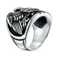 thumbnail image 2 of Bling Jewelry Mens Patriotic USA Flying Bird  Symbol Bald Eagle Signet Ring Sterling Silver, 2 of 5