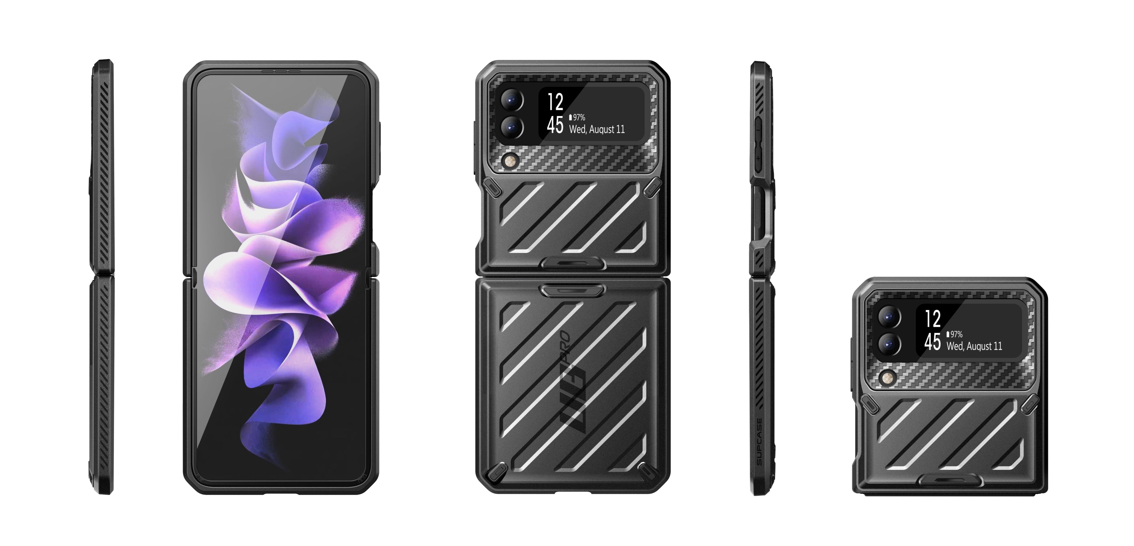 SUPCASE Unicorn Beetle Pro Series Rugged Protective Phone Case for Samsung Galaxy Z Flip 3, Black