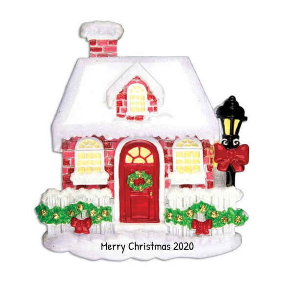 Ornaments by Elves Personalized Red Brick House Christmas Tree Ornaments 2024 Holiday Decors .25lbs