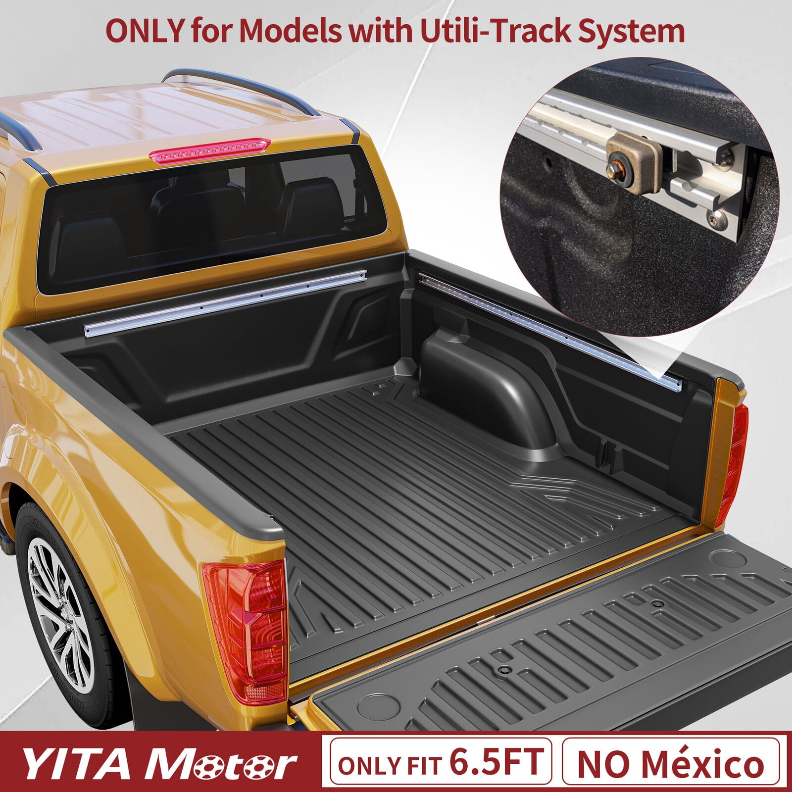 RVNI 6.5 ft Soft Quad Fold Truck Bed Tonneau Cover for 2004-2015 Nissan Titan Fleetside Bed