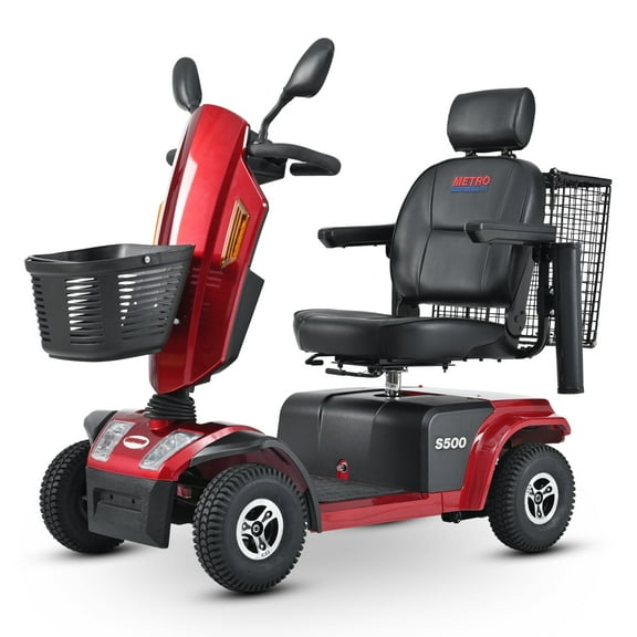 Olurrisa Mobility Scooter for Adults & Senior, 4 Wheels Powered Device for Travel, with LED Strip Light, Storage Bag, Charger Included,Seat Extension