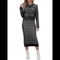 thumbnail image 3 of Conjunto de Suéter para Mujer, Cárdigan de Otoño, Informal, Holgado, para Salir, Traje Informal Negro M, 3 of 9