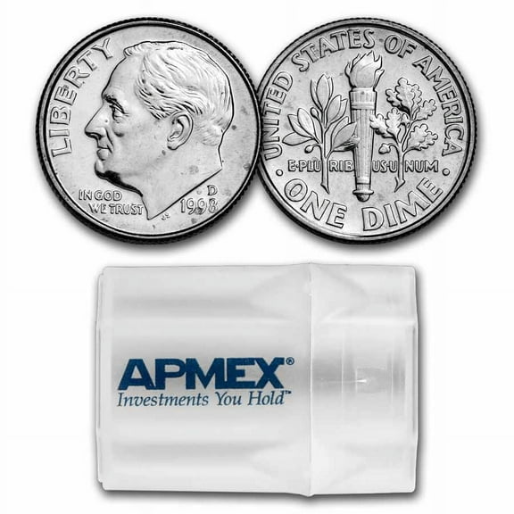 1998-D Roosevelt Dime 50-Coin Roll BU