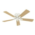 thumbnail image 2 of Hunter 52 inch Indoor Ceiling Fan with LED Lights and Pull Chain - Low Profile Mount White Ceiling Fan, 5 Blades, For Bedroom, Living Room, or Kitchen, Quiet - Crestfield 54207, Fresh White, 2 of 16