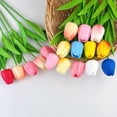 thumbnail image 4 of Home Decor Mini Tulip Real Touch Tulips Artificial Flowers Bouquets 11.4" Faux Flowers for Vase Centerpieces Home Decor Wedding Bouquet, 4 of 7