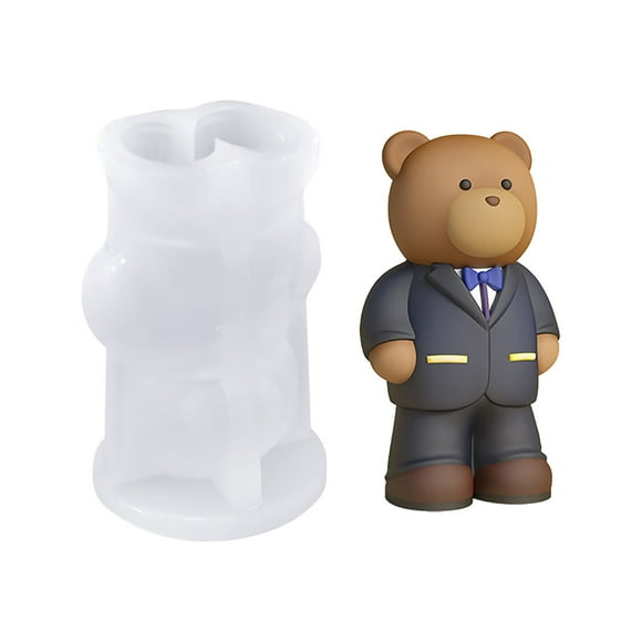 Candle Making Molds Bride And Groom Bear Shape Silica Gel Mould