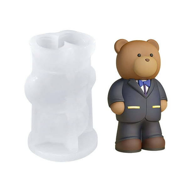 Juego de utensilios de cocina HWRETIE,moldes para hacer velas,molde de gel de sílice con forma de oso de novios,herramienta de aromaterapia y manualidades decorativas para el hogar