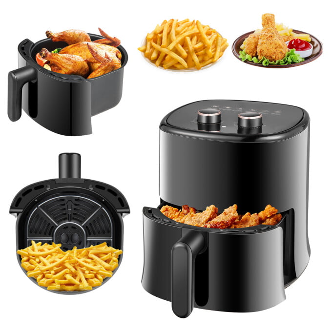 5-Qt Air Fryer with Nonstick Dishwasher Safe Basket, Black - Bed Bath &  Beyond - 36394333