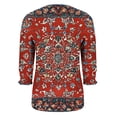 thumbnail image 5 of Jsaierl 3/4 Sleeve Tops for Women Summer V Neck Shirts Trendy Print Petite Blouses Work Holiday T-shirts Top S-2XL, 5 of 6