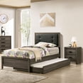 thumbnail image 6 of FOA Livorn 3-Piece Gray Wood Bedroom Set - Full + Nightstand + Trundle, 6 of 8
