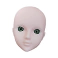thumbnail image 2 of Cabeza de muñeca de maquillaje de práctica a escala 1/6 para muñecas articuladas de 30 cm, accesorios lisos. ojos verdes, 2 of 9