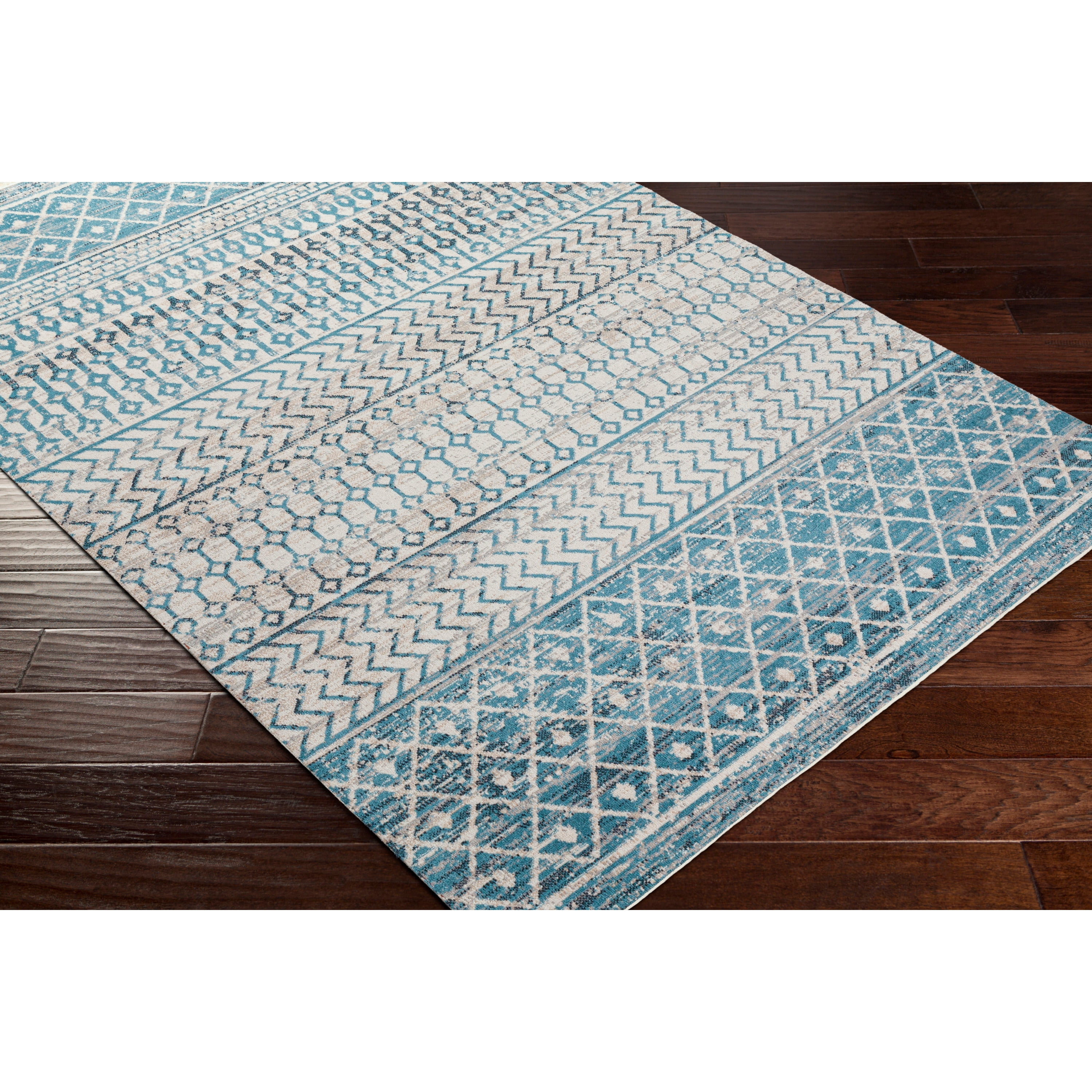 Livabliss Washable Rugs for Living Room, 3x7 Lavadora Global Ink Blue Runner Area Rug, Bedroom Dining Room Home Decor Stain Resistant Carpet (2'7" x 7'3" Runner)
