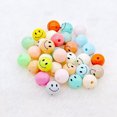 thumbnail image 2 of U8MO 50 Smiley Face Beads Rainbow Happy Face Jewelry Supplies Emoji Jewelry 8mm, 2 of 2