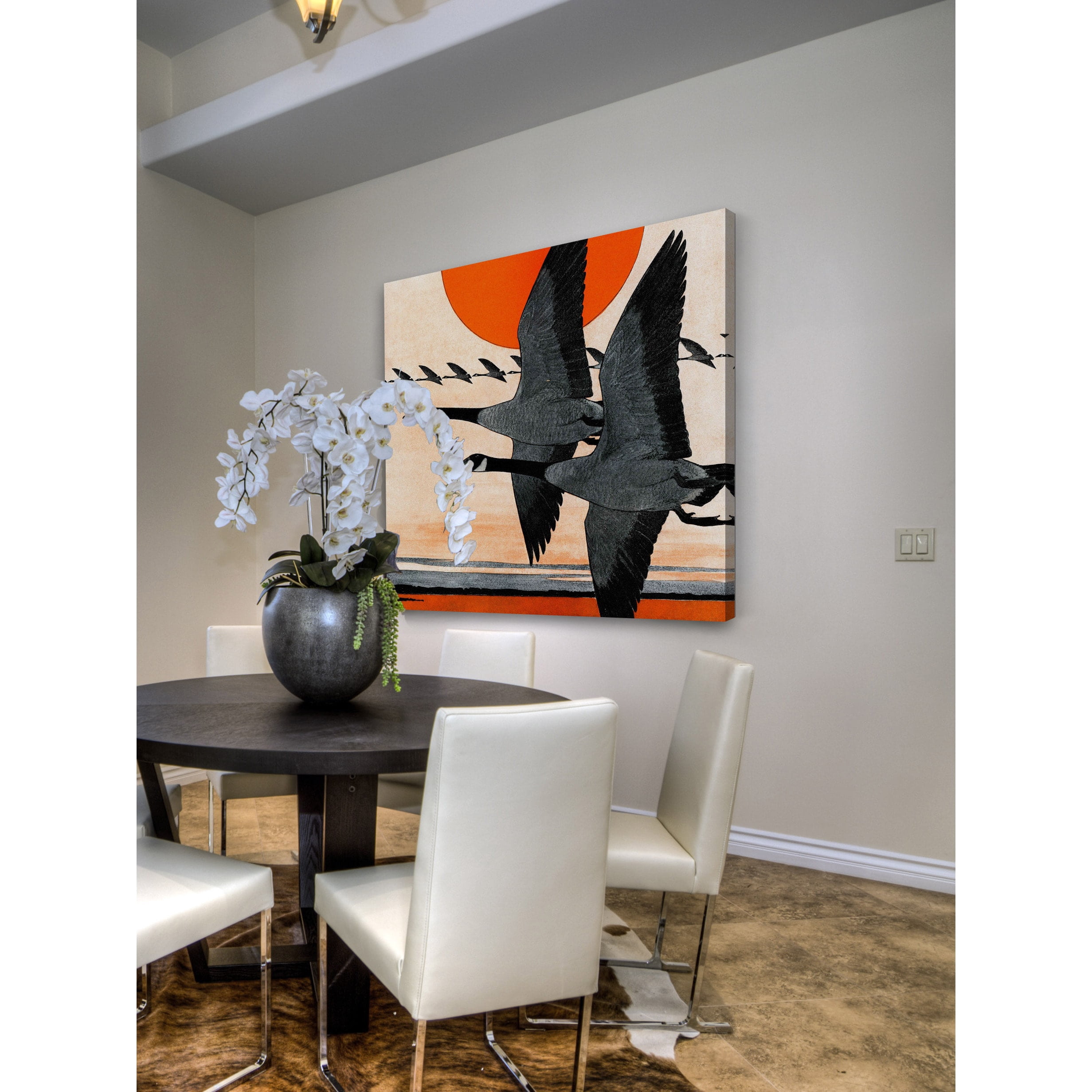 "Two Geese" Painting Print on Wrapped Canvas