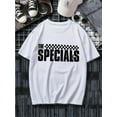 thumbnail image 4 of Men'S "The Specials" Graphic Tee - Casual Round Neck T-Shirt with Checkered Border, White, Muscle Shorts & Leisurewear|Checkered Pattern Shirt|Comfortable Fit, 4 of 7
