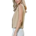 thumbnail image 4 of Vest Tops for Women Sleeveless Button Down Crew Neck Trendy Business Casual Waistcoat Top XS Khaki, 4 of 6