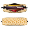 thumbnail image 2 of Yiaed Autumn Fall Yellow Leaves Print Leather Pencil Case - Leather Pen Pencil Holder - Elegant & Practical Pencil Pouch for Work & Office, 2 of 7