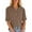 Khaki, variant on Tunic Womens Tops Summer Button up Elbow Length Yellow T Shirts Henley Loose Summer Blouses for Women Dressy Casual