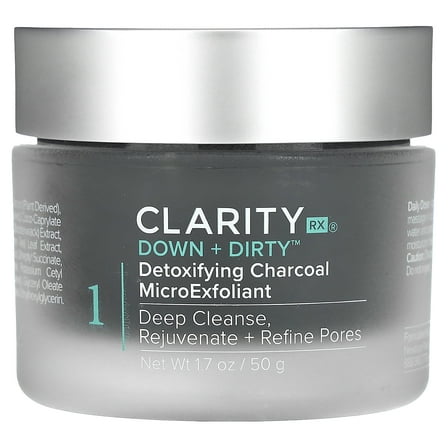ClarityRx Down   Dirty, Detoxifying Charcoal MicroExfoliant, 1.7 oz (50 g)