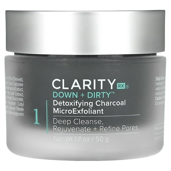 ClarityRx Down   Dirty, Detoxifying Charcoal MicroExfoliant, 1.7 oz (50 g)