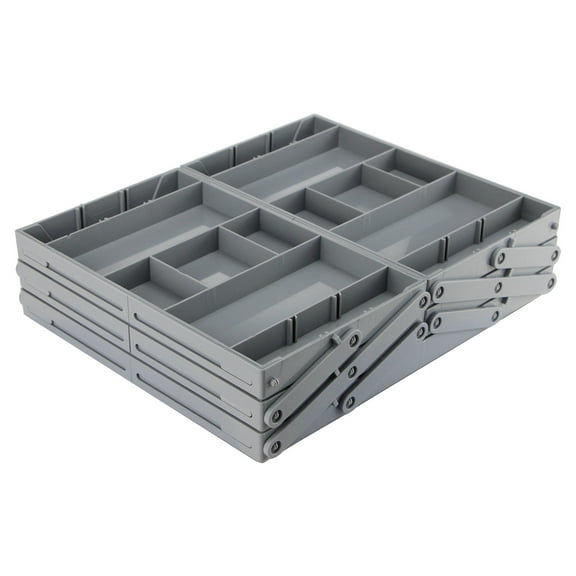 Jubilant Foldable Jewelry Storage Box Multi Compartments 3 Tiers with Adjustable Dividers Tool Stationery Storage Organizer Tray