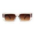 thumbnail image 2 of Narrow Rectangle Mod Square Geometric Diamond Cut Arm Sunglasses Beige Pink Brown, 2 of 4