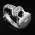 thumbnail image 3 of Guitar Musical Ring 925 Sterling Silver Streetwear Band Gothic Ring Gift for Men_6.5, 3 of 3