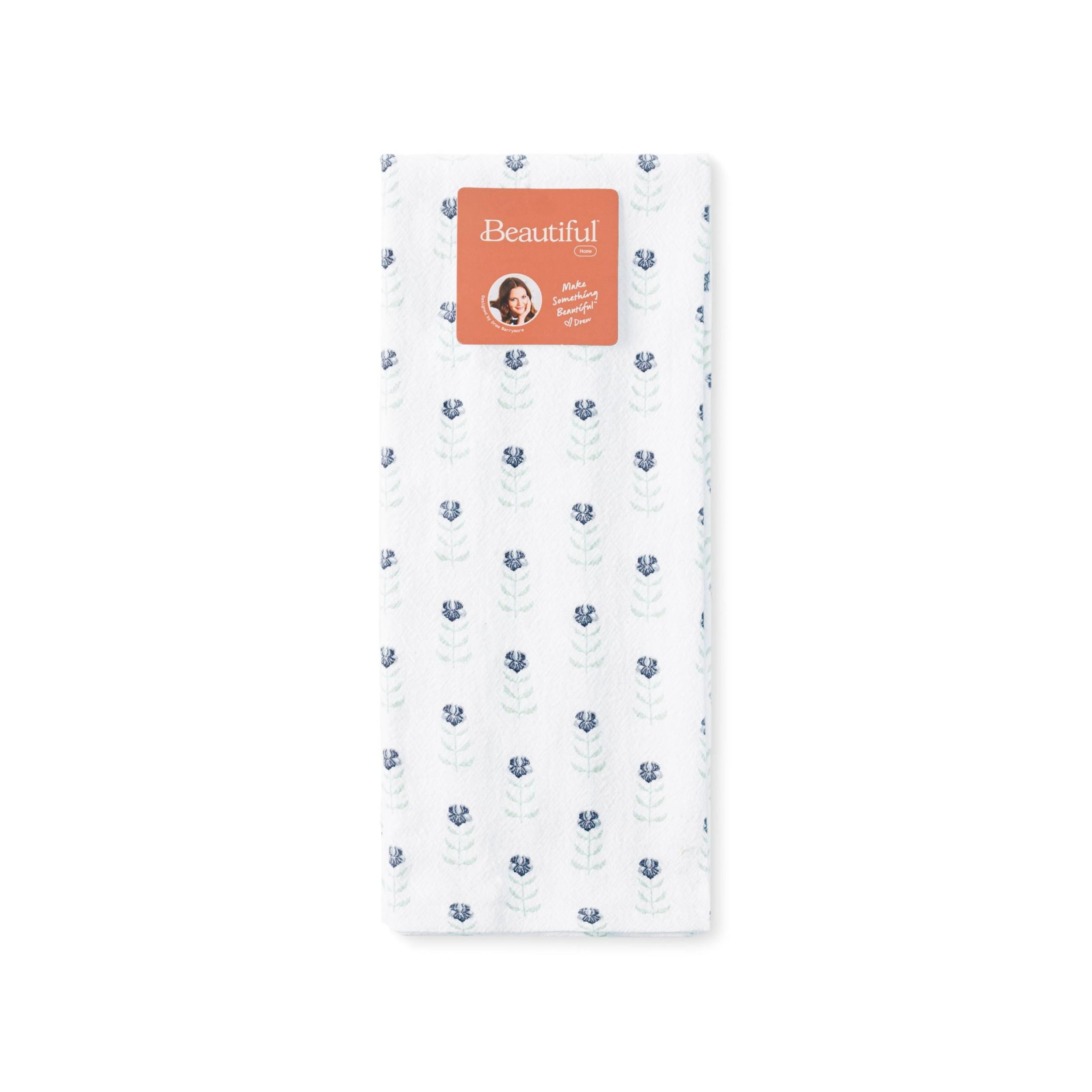 Beautiful Home by Drew Barrymore 1-Piece Printed Floursac Cloth, Cornflower Blue, 30"W x 30"L