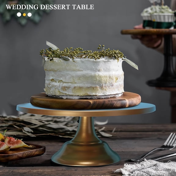 12 Inch Gold Iron Round Cake Stand Pedestal for Wedding Birthday Dessert Holder