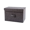 thumbnail image 3 of UKAP Contenedores de almacenamiento de tela para el hogar plegables con tapas de manijas Caja plegable Organizador de contenedores de lino, 3 of 5