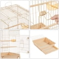 thumbnail image 3 of Alden Design 53.5" Metal Rolling Bird Cage with Play Top Stand, Almond, 3 of 8