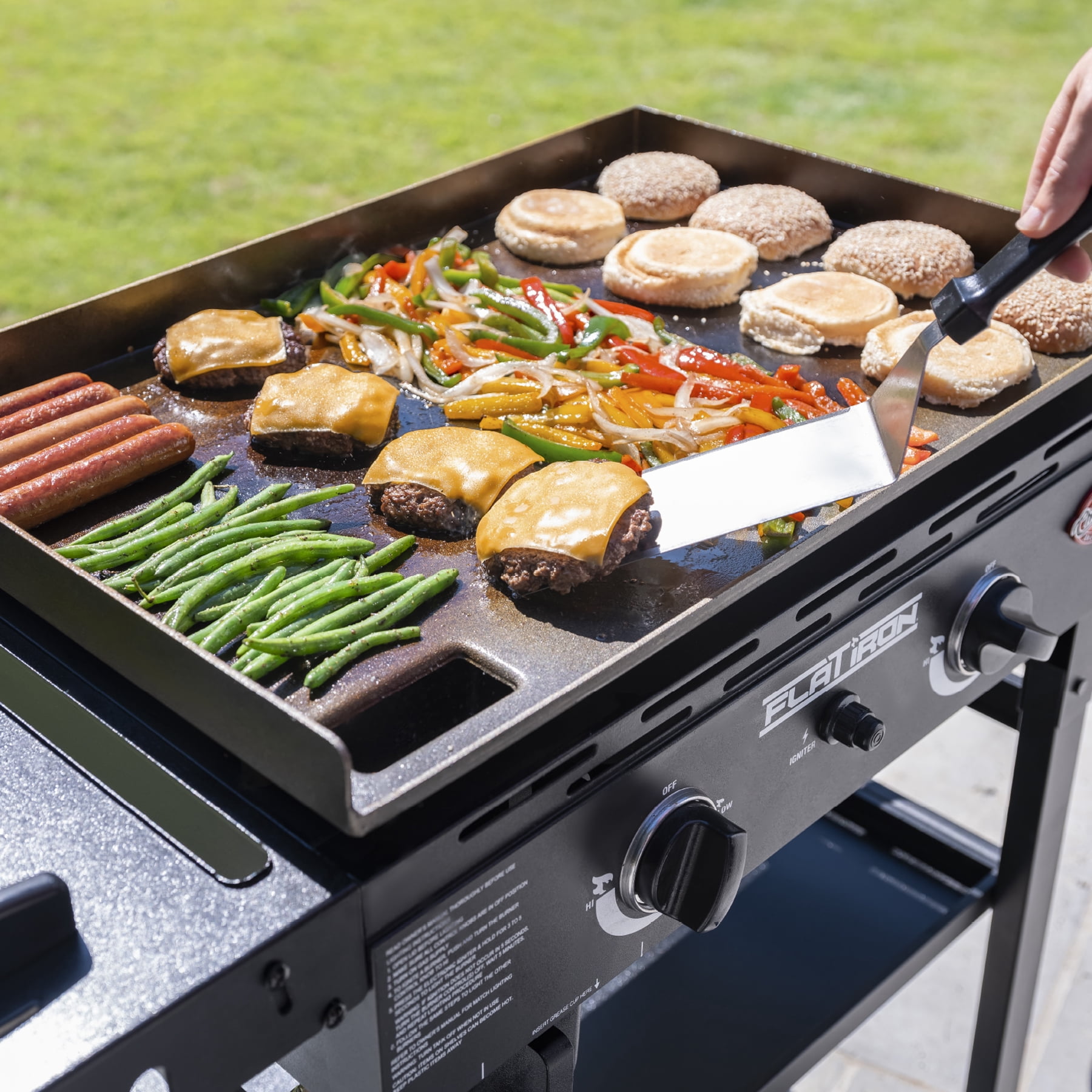 Char-Griller 2-Burner Flat Iron Gas Griddle with Lid