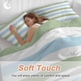 thumbnail image 4 of 3 Piece Sage Green Blue Striped Duvet Cover Set Full Size,Microfiber Comforter/Quilt Cover with Corner Ties and 2 Pillowcases,Farmhouse Sage Green Stripes All Season Soft Bedding with Zipper Closure, 4 of 8