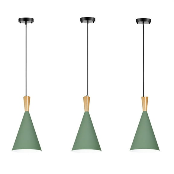 JLOWCO Set of 3 Single Pendant Lights Kitchen Island,farmhouse 3 Light Pendant Over Sink Lighting Fixtures Kitchen,Green kitchen Hanging Lights Indoor (LED Bulb Include)