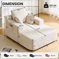 thumbnail image 2 of Oversized Chaise Lounge Chair Indoor, Sleeper Sofa Bed with 64" Long Lounge Surface, No Assembly Boneless Corduroy Upholstered Chaise with Side Pockets for Apartment & Living Room, 2 of 10