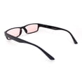thumbnail image 4 of SA106 Mens Hippie Pimp Color Lens Narrow Rectangular Black Frame Sunglasses Pink, 4 of 4